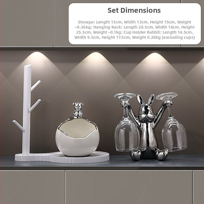 Keramikinis lokys raktų laikiklis įėjimo dekorui, rankomis dažytas, lengvas prabanga stilius