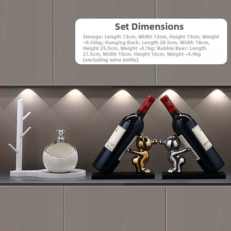 Keramikinis lokys raktų laikiklis įėjimo dekorui, rankomis dažytas, lengvas prabanga stilius