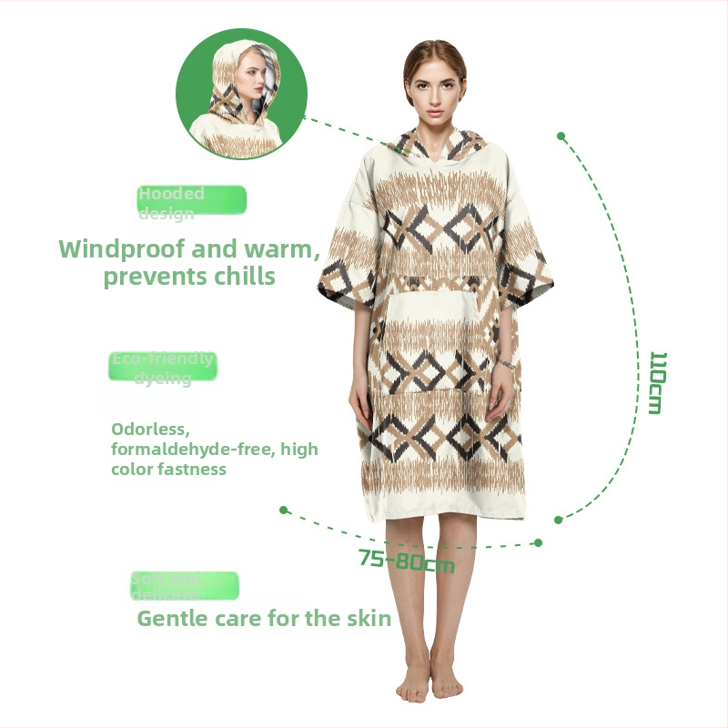 Nosiaci župan s kapucňou, absorpčný, dvojstranný zamat, hmotnosť 200–300 g, priadza 150D — Chiti