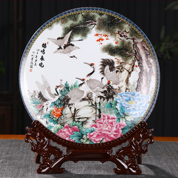 Dekoratyvinė porcelianinė lėkštė, kinų stiliaus, sieninis dekoras svetainei, amatininko kodas 21404813966