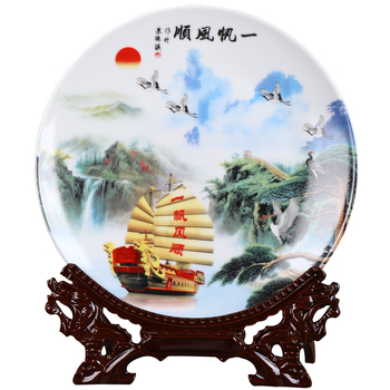 Dekoratyvinė porcelianinė lėkštė, kinų stiliaus, sieninis dekoras svetainei, amatininko kodas 21404813966