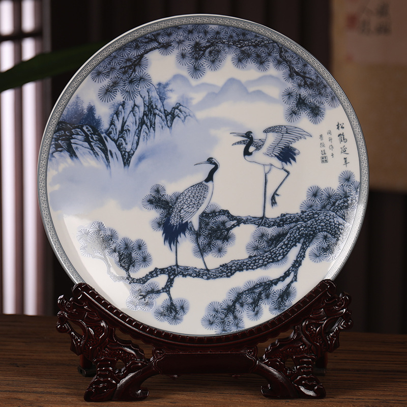Dekoratyvinė porcelianinė lėkštė, kinų stiliaus, sieninis dekoras svetainei, amatininko kodas 21404813966