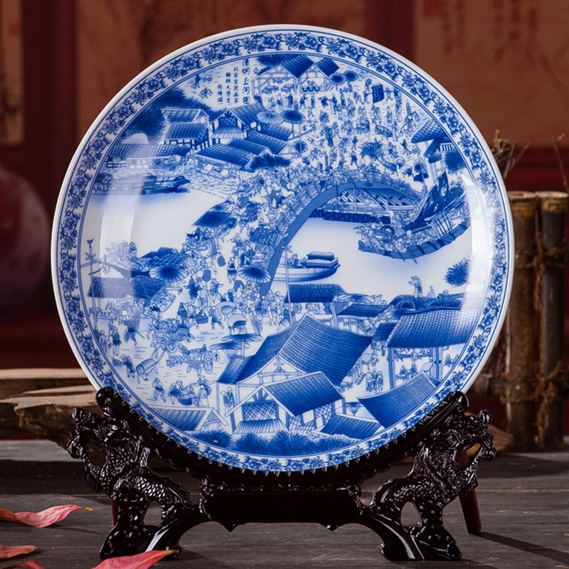 Dekoratyvinė porcelianinė lėkštė, kinų stiliaus, sieninis dekoras svetainei, amatininko kodas 21404813966