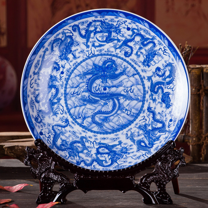 Dekoratyvinė porcelianinė lėkštė, kinų stiliaus, sieninis dekoras svetainei, amatininko kodas 21404813966