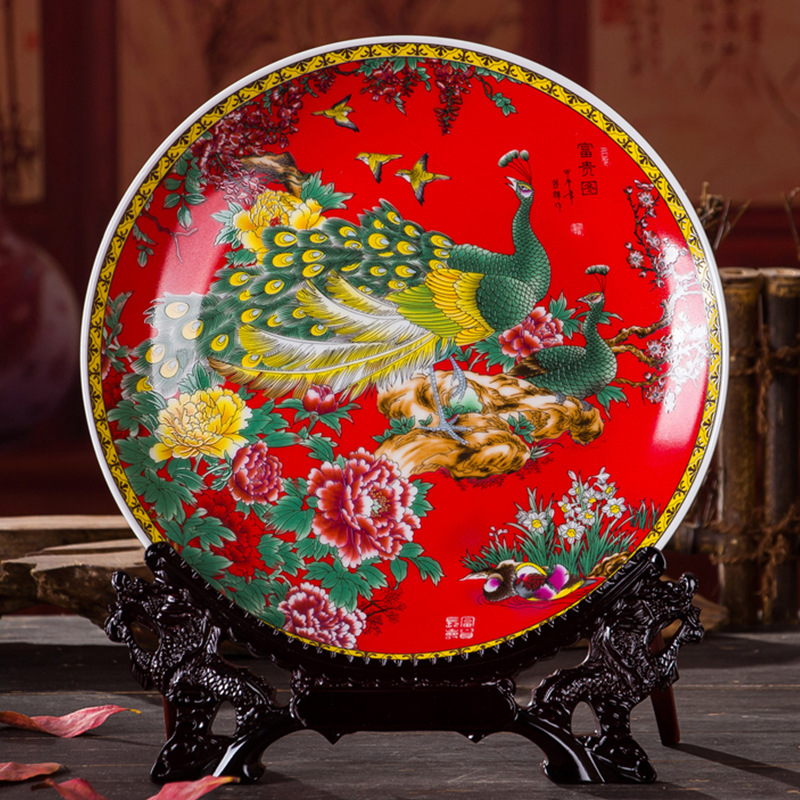 Dekoratyvinė porcelianinė lėkštė, kinų stiliaus, sieninis dekoras svetainei, amatininko kodas 21404813966