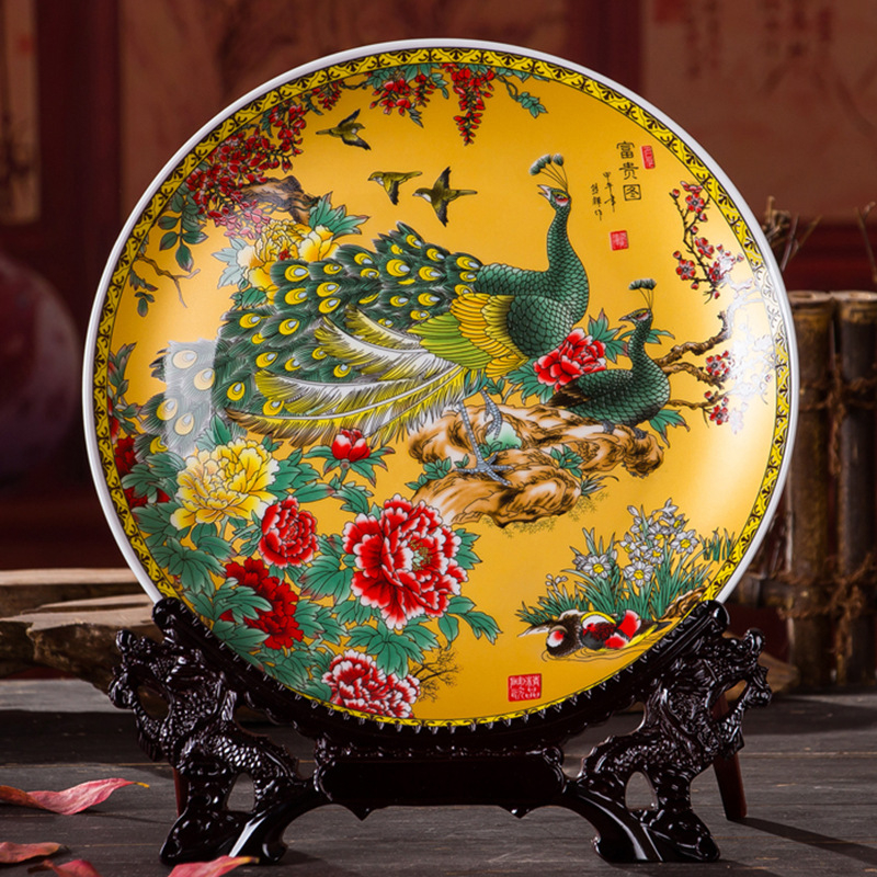 Dekoratyvinė porcelianinė lėkštė, kinų stiliaus, sieninis dekoras svetainei, amatininko kodas 21404813966