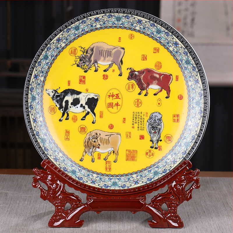 Dekoratyvinė porcelianinė lėkštė, kinų stiliaus, sieninis dekoras svetainei, amatininko kodas 21404813966