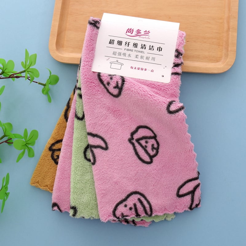 Sundolan kvadratinė virtuvinė rankšluostis iš fleece audinio, 32 siūlai, 130 g, spausdintas logotipas