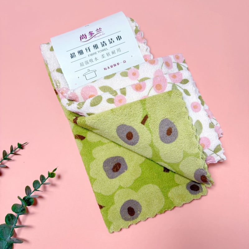 Sundolan kvadratinė virtuvinė rankšluostis iš fleece audinio, 32 siūlai, 130 g, spausdintas logotipas