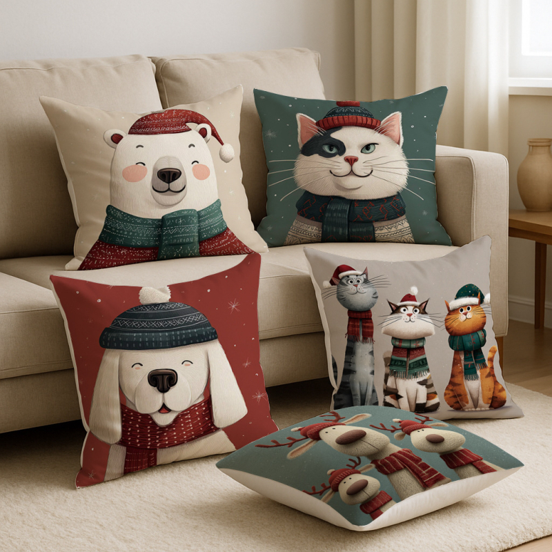 Pagalvėlės užvalkalas Peach Skin, miela katė dekoracijai sofai, pritaikomas, šiuolaikiško interjero svetainėje