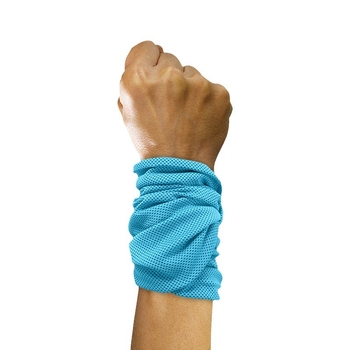 Sportinis riešo rankšluostis, poliesteris, siuvami kraštai, 145 g, greitas atvėsinimas ir džiovinimas, prakaito sugėrimas 0-5 s