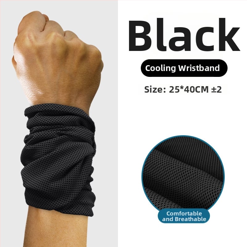 Sportinis riešo rankšluostis, poliesteris, siuvami kraštai, 145 g, greitas atvėsinimas ir džiovinimas, prakaito sugėrimas 0-5 s