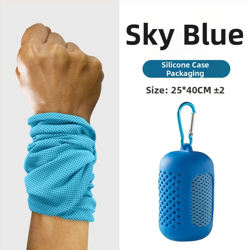 Sportinis riešo rankšluostis, poliesteris, siuvami kraštai, 145 g, greitas atvėsinimas ir džiovinimas, prakaito sugėrimas 0-5 s