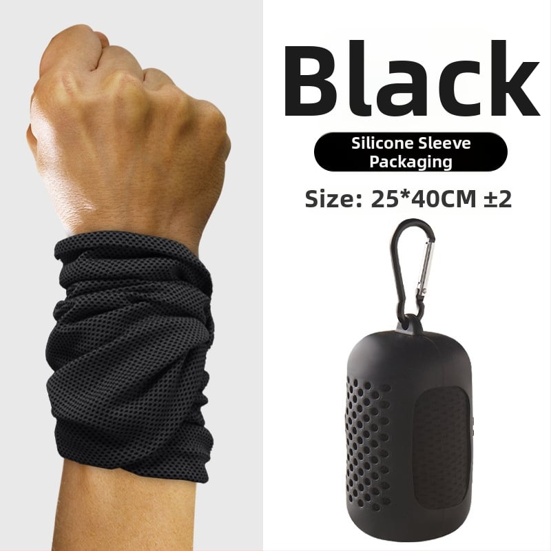 Sportinis riešo rankšluostis, poliesteris, siuvami kraštai, 145 g, greitas atvėsinimas ir džiovinimas, prakaito sugėrimas 0-5 s