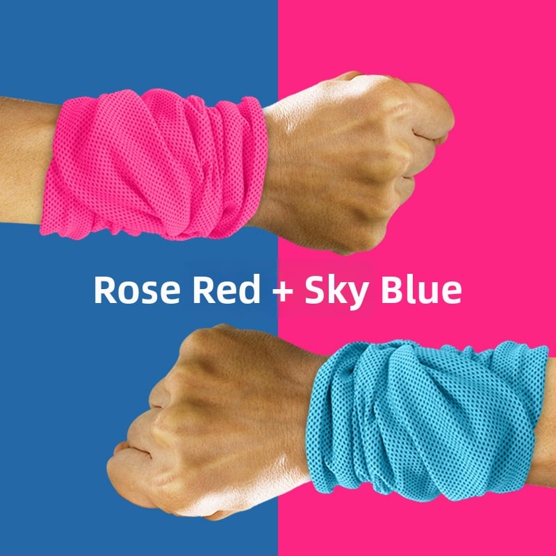 Sportinis riešo rankšluostis, poliesteris, siuvami kraštai, 145 g, greitas atvėsinimas ir džiovinimas, prakaito sugėrimas 0-5 s