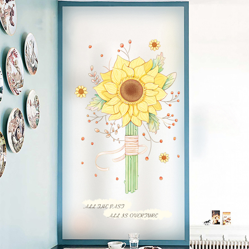 Langų plėvelė su matinou paviršiumi – elektrostatinis prilipimas, PVC; stilius: Naujasis Kinijos stilius; tinkama svetainei, miegamajam ir vonios kambariui