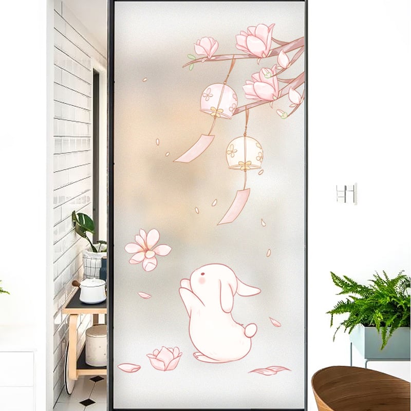 Langų plėvelė su matinou paviršiumi – elektrostatinis prilipimas, PVC; stilius: Naujasis Kinijos stilius; tinkama svetainei, miegamajam ir vonios kambariui