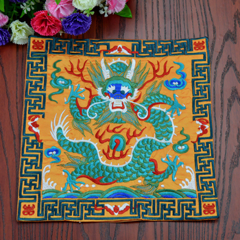 Patch brodat cu mașina – motiv Dragon Phoenix Kirin Crane, material poliester, seria Chinese Style, broderie finalizată