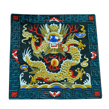 Patch brodat cu mașina – motiv Dragon Phoenix Kirin Crane, material poliester, seria Chinese Style, broderie finalizată