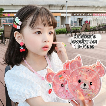 Vaikų papuošalų rinkinys - rankų darbo, plastikas/lydinys, kamuoliukų grandinė, pakabukas iš lydinio, Korėjos stiliaus, 3–10 metų