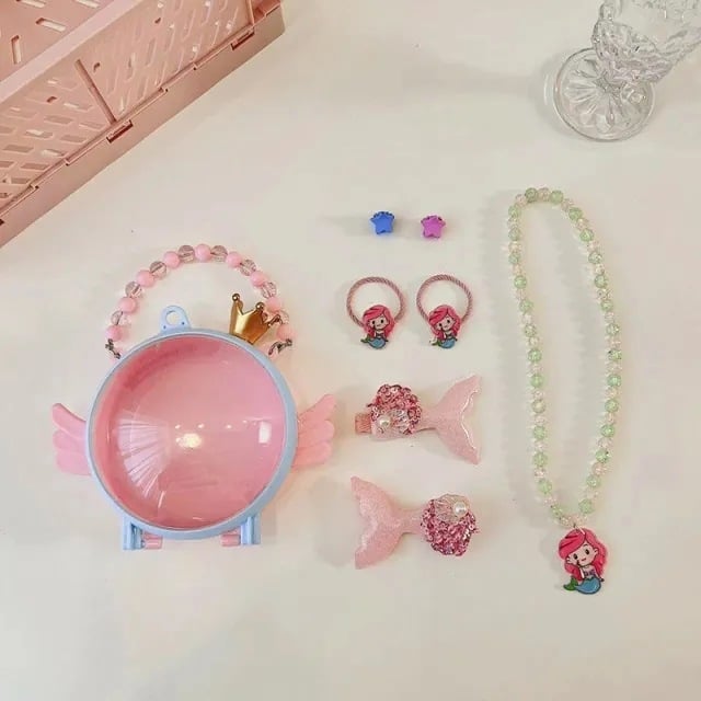 Vaikų papuošalų rinkinys - rankų darbo, plastikas/lydinys, kamuoliukų grandinė, pakabukas iš lydinio, Korėjos stiliaus, 3–10 metų