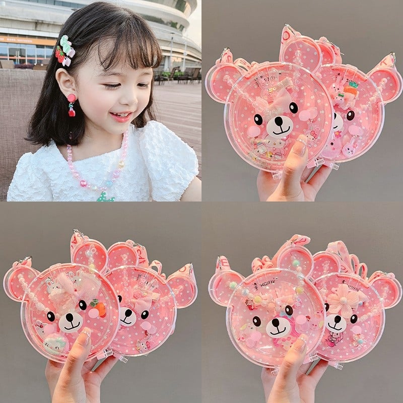 Vaikų papuošalų rinkinys - rankų darbo, plastikas/lydinys, kamuoliukų grandinė, pakabukas iš lydinio, Korėjos stiliaus, 3–10 metų