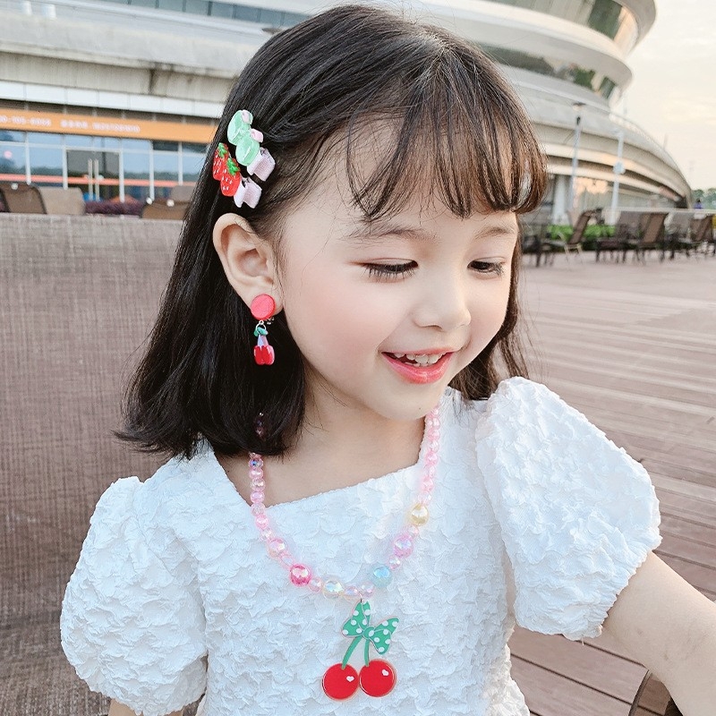 Vaikų papuošalų rinkinys - rankų darbo, plastikas/lydinys, kamuoliukų grandinė, pakabukas iš lydinio, Korėjos stiliaus, 3–10 metų