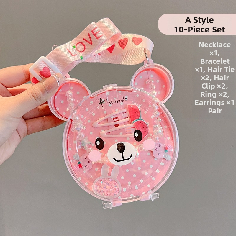 Vaikų papuošalų rinkinys - rankų darbo, plastikas/lydinys, kamuoliukų grandinė, pakabukas iš lydinio, Korėjos stiliaus, 3–10 metų