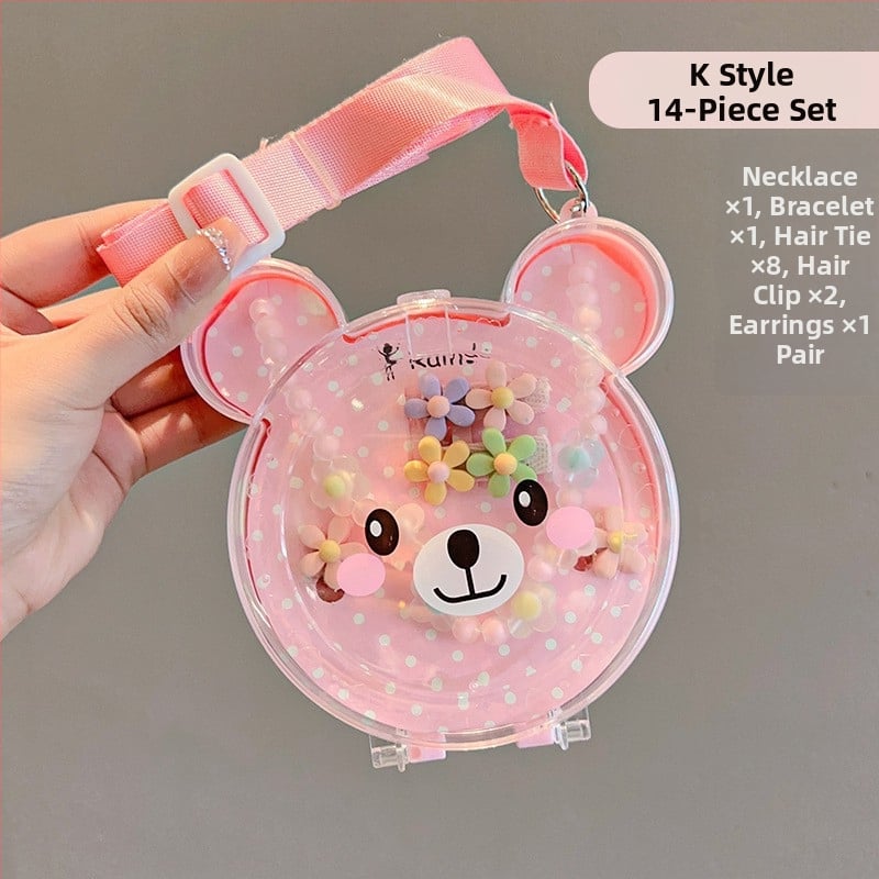 Vaikų papuošalų rinkinys - rankų darbo, plastikas/lydinys, kamuoliukų grandinė, pakabukas iš lydinio, Korėjos stiliaus, 3–10 metų