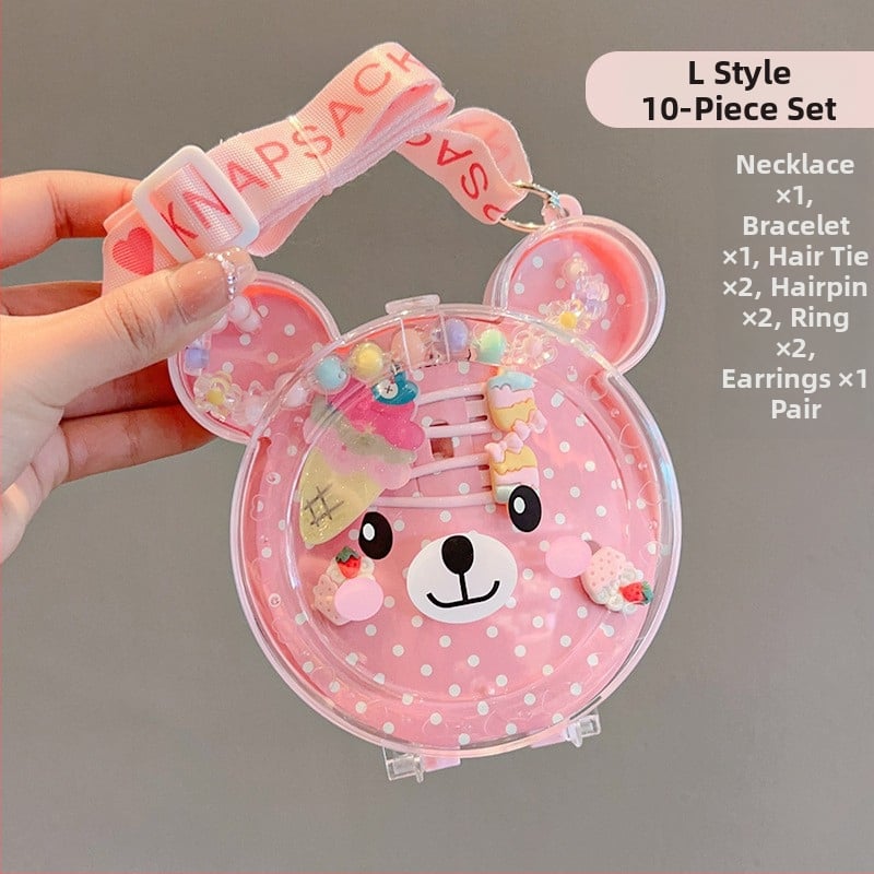 Vaikų papuošalų rinkinys - rankų darbo, plastikas/lydinys, kamuoliukų grandinė, pakabukas iš lydinio, Korėjos stiliaus, 3–10 metų