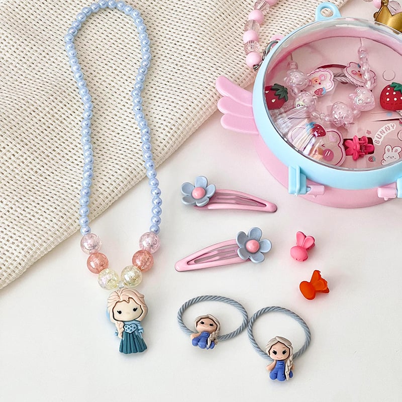 Vaikų papuošalų rinkinys - rankų darbo, plastikas/lydinys, kamuoliukų grandinė, pakabukas iš lydinio, Korėjos stiliaus, 3–10 metų