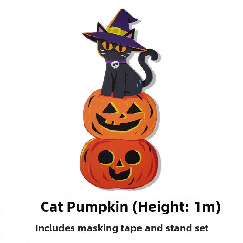 Helovyno scenos fonas su moliūgų tema, dekoracijos parduotuvės ar baro įėjimui – nuotraukų rekvizitai, medžiaga: šilko gėlės