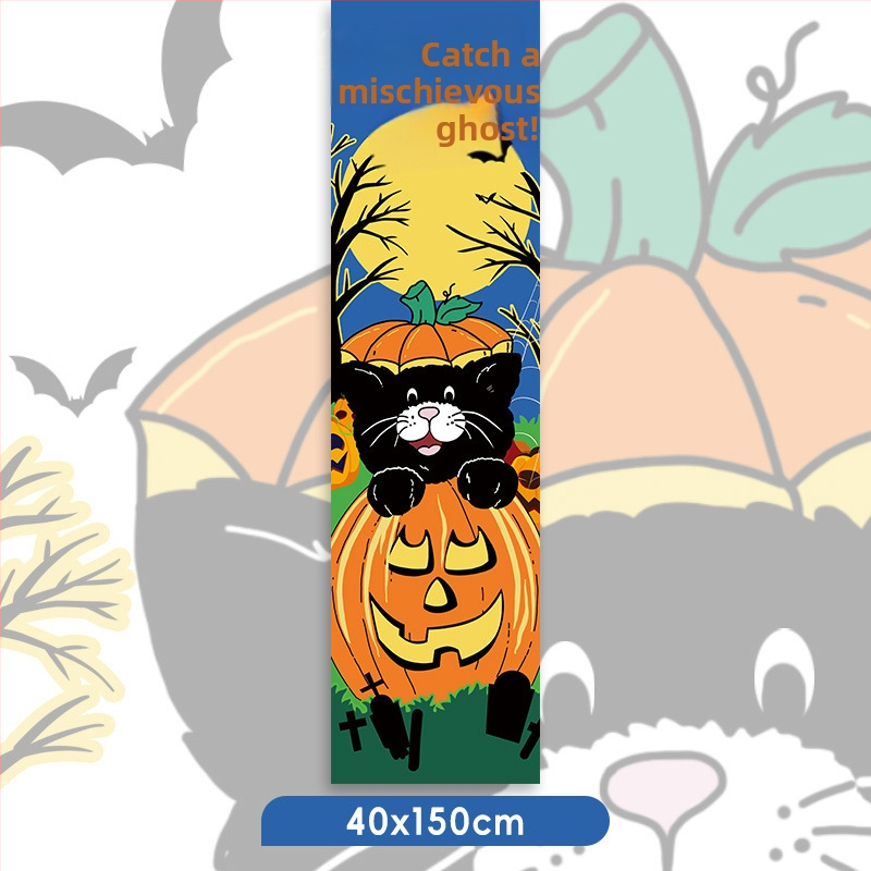 Helovyno scenos fonas su moliūgų tema, dekoracijos parduotuvės ar baro įėjimui – nuotraukų rekvizitai, medžiaga: šilko gėlės