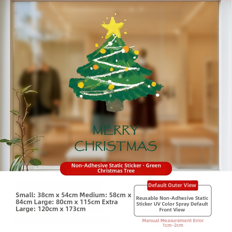 PVC stiklo plėvelė namų dekoravimui, 4 vnt., elektrostatinis klijavimas, šiaurietiškas stilius, peizažo raštas