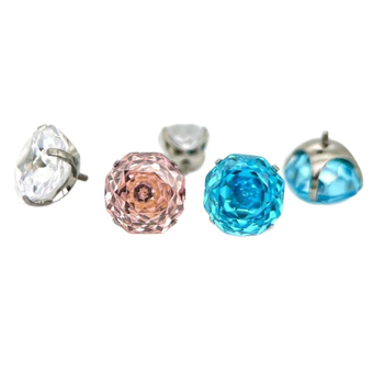 Σκουλαρίκια-καρφιά από κράμα τιτάνιου με ζιρκόν κρύσταλλο και επεξεργασία ζιρκόνια, unisex minimalist