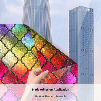 Elektrostatinis stiklo plėvelė langams - PVC medžiaga, modernus minimalistinis stilius, raštas: Kitas, pritaikoma apdaila