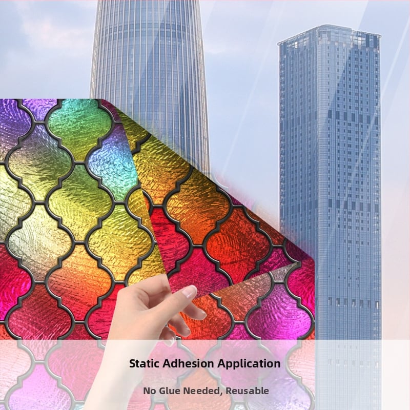 Elektrostatinis stiklo plėvelė langams - PVC medžiaga, modernus minimalistinis stilius, raštas: Kitas, pritaikoma apdaila