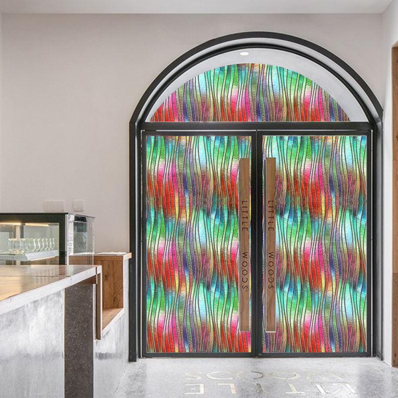 Elektrostatinis stiklo plėvelė langams - PVC medžiaga, modernus minimalistinis stilius, raštas: Kitas, pritaikoma apdaila