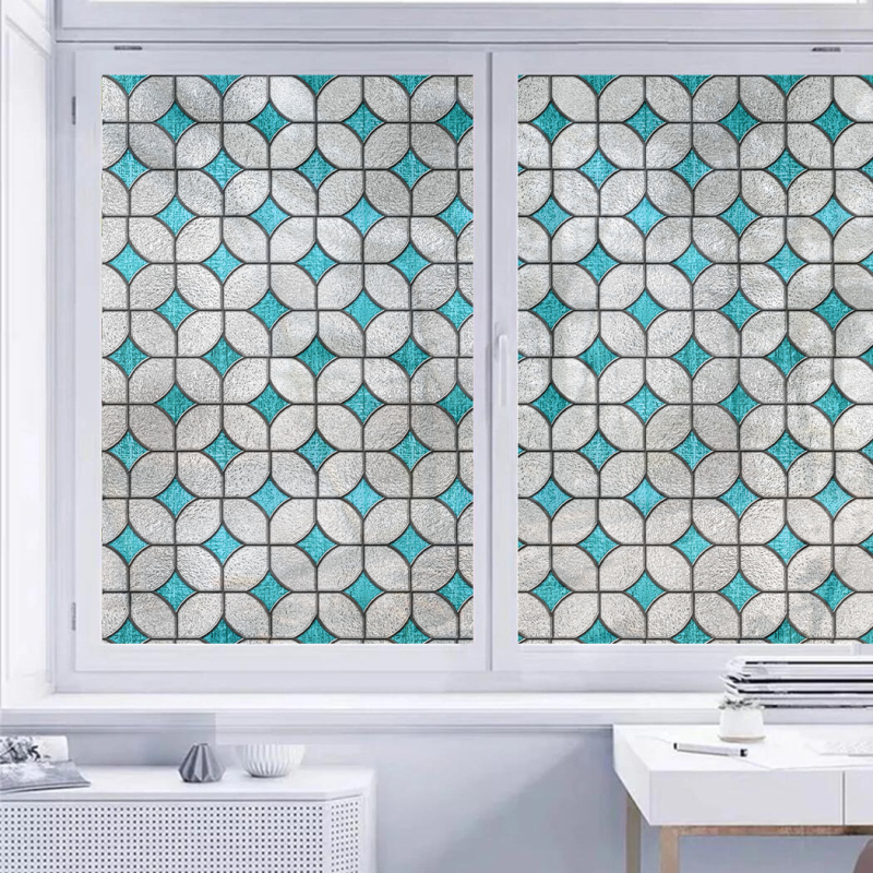 Elektrostatinis stiklo plėvelė langams - PVC medžiaga, modernus minimalistinis stilius, raštas: Kitas, pritaikoma apdaila