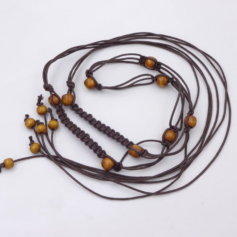 Centură talie din lanț pentru rochie și pulover, țesută manual, închidere nod, lățime sub 2 cm, material: țesătură