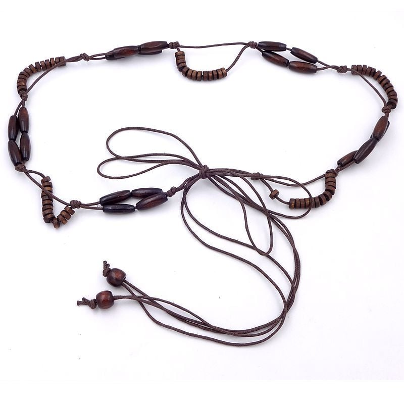 Centură talie din lanț pentru rochie și pulover, țesută manual, închidere nod, lățime sub 2 cm, material: țesătură