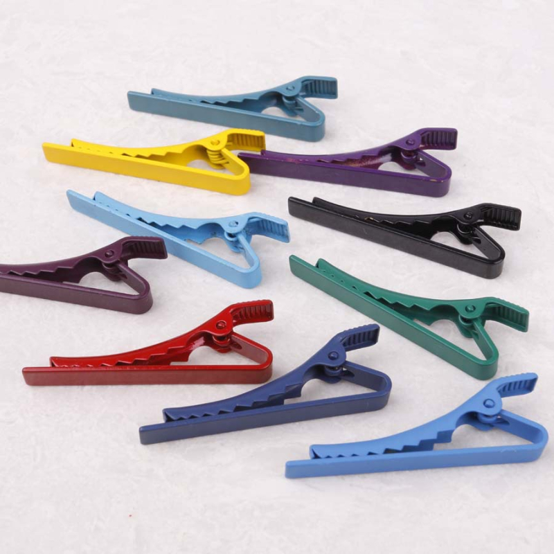 Клип за вратовръзка от сплав, PT900 чистота, плоска глава, унисекс дизайн, монохромен модел, формована обработка