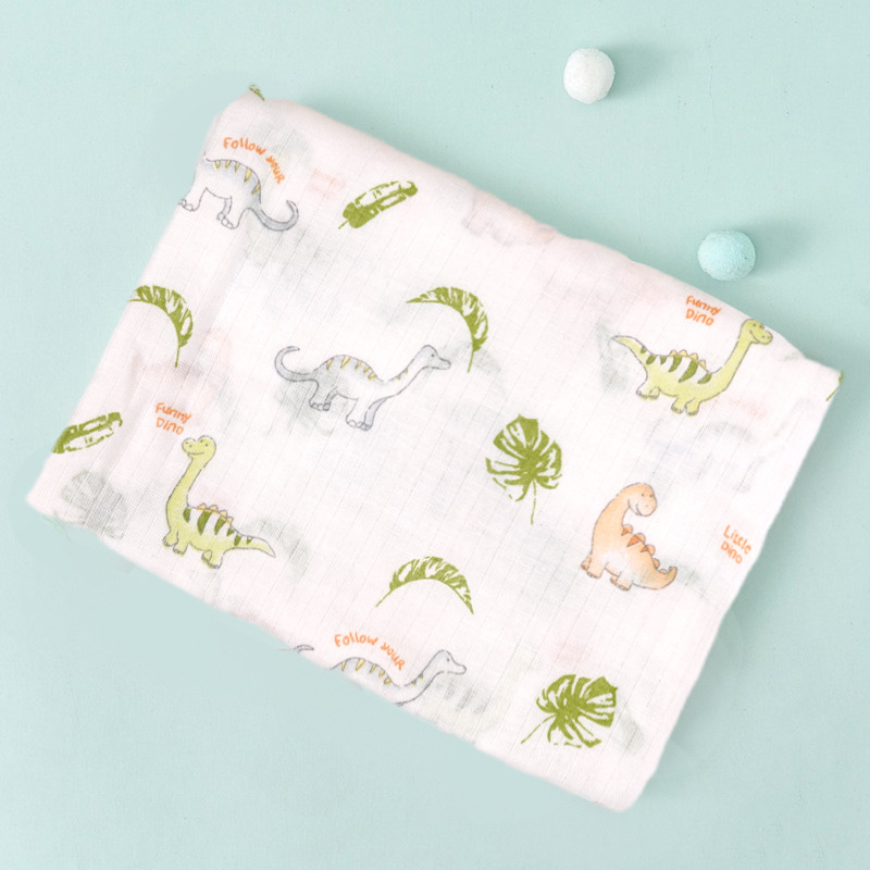 Dvipusė medvilninė gauzė kūdikių įvyniojimui su piešiniu, tinkama visiems metų laikams