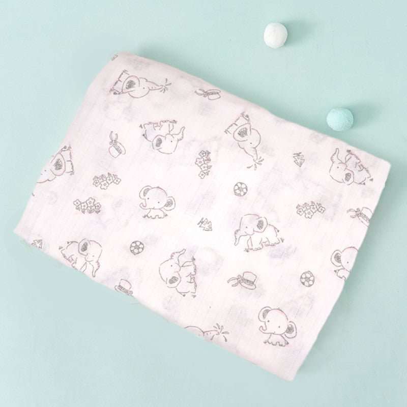 Dvipusė medvilninė gauzė kūdikių įvyniojimui su piešiniu, tinkama visiems metų laikams