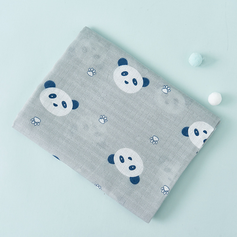 Dvipusė medvilninė gauzė kūdikių įvyniojimui su piešiniu, tinkama visiems metų laikams