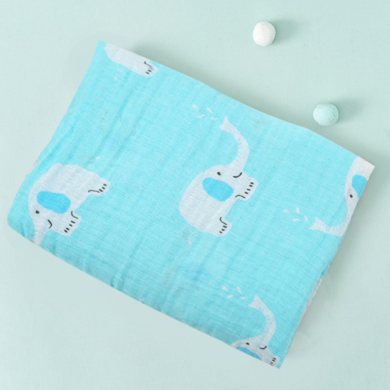 Dvipusė medvilninė gauzė kūdikių įvyniojimui su piešiniu, tinkama visiems metų laikams