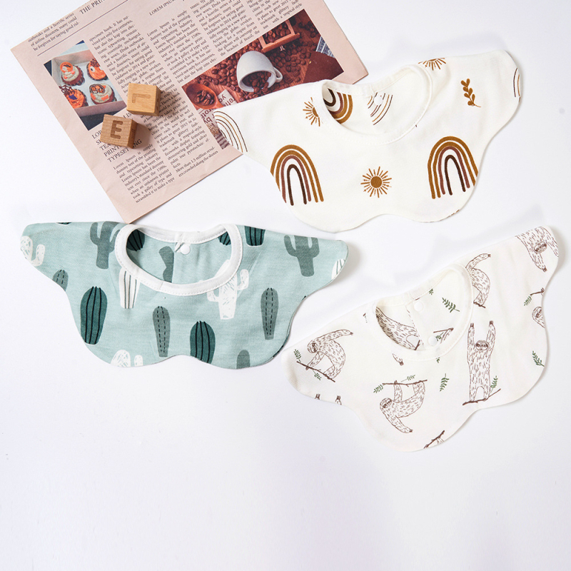 Kangobaby 360° rotirajući bambus vlaknasti beb bib, upijajući, uzorci životinja/slova/crtani, za djecu od 0 do 3 godine