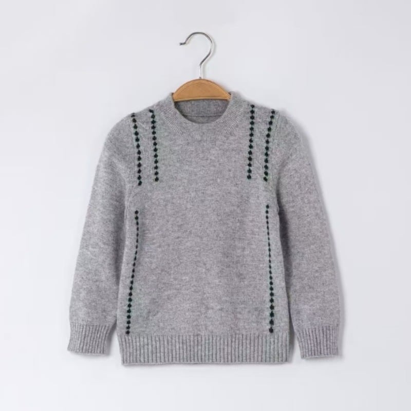 Vaikų kašmyro megztinis su pusaukščiu kaklu, ilgomis rankovėmis, 3–8 metų amžiams