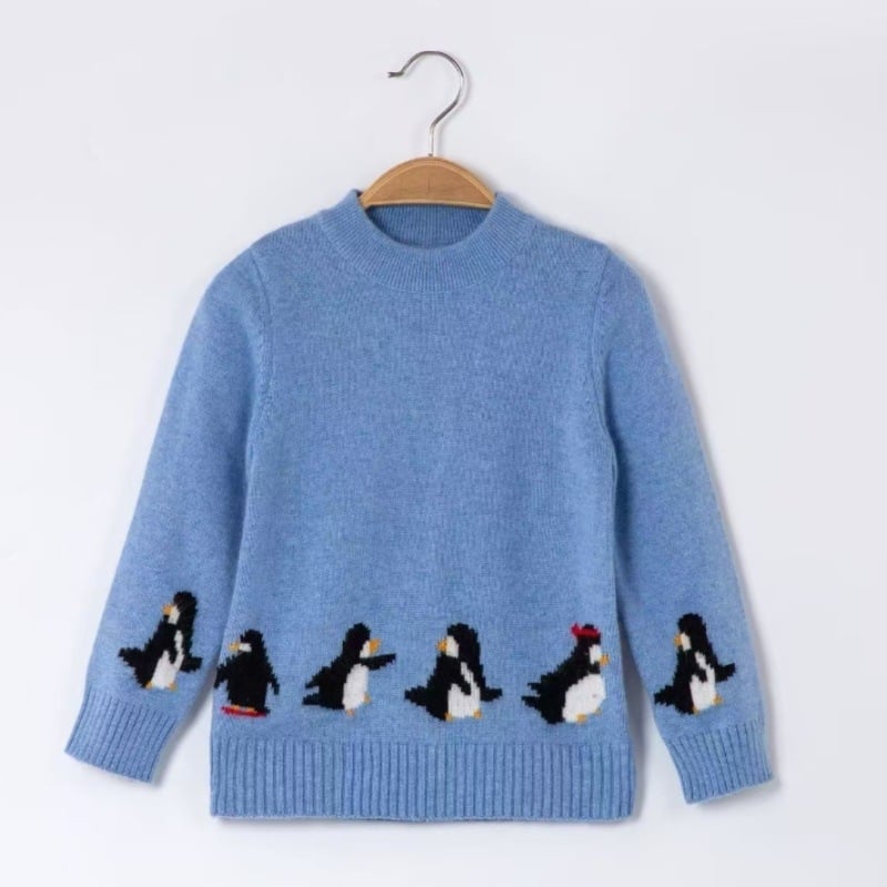 Vaikų kašmyro megztinis su pusaukščiu kaklu, ilgomis rankovėmis, 3–8 metų amžiams