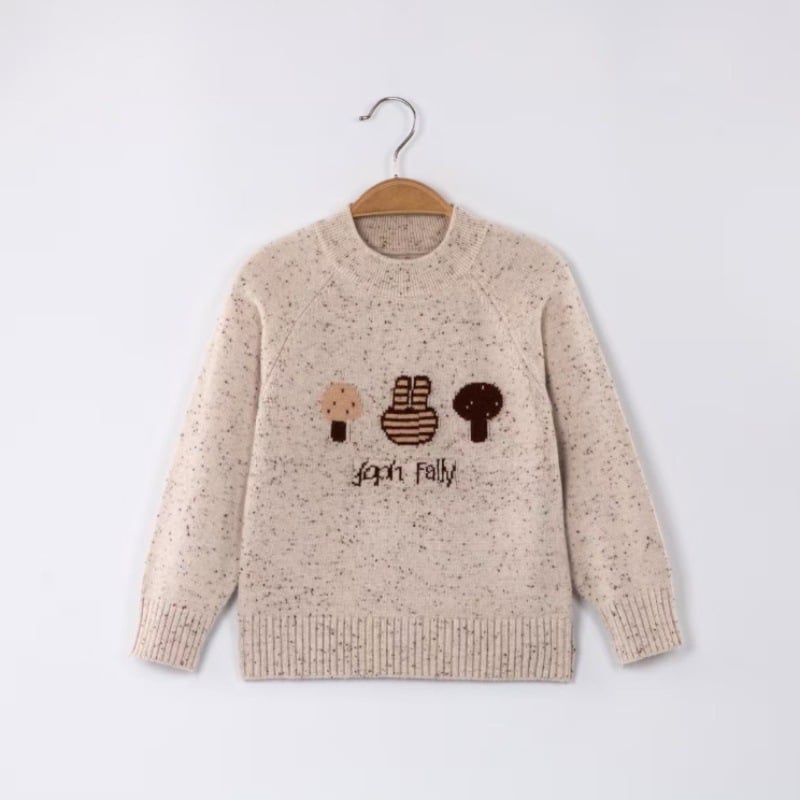 Vaikų kašmyro megztinis su pusaukščiu kaklu, ilgomis rankovėmis, 3–8 metų amžiams